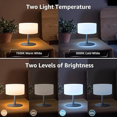 light to hope LED Battery Table Lamp Wireless Bedside Lamp 3000 K