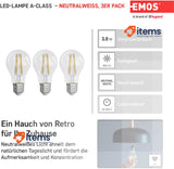 EMOS - LED Filament Light Bulb A60 - E27 base - neutral white