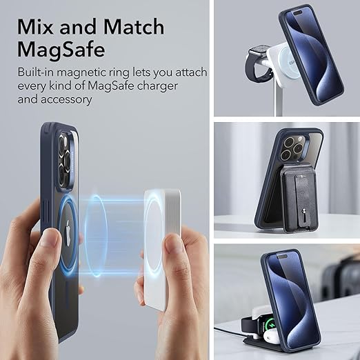 ESR for iPhone 15 Pro Max Case, Compatible with MagSafe Clear Dark Blue