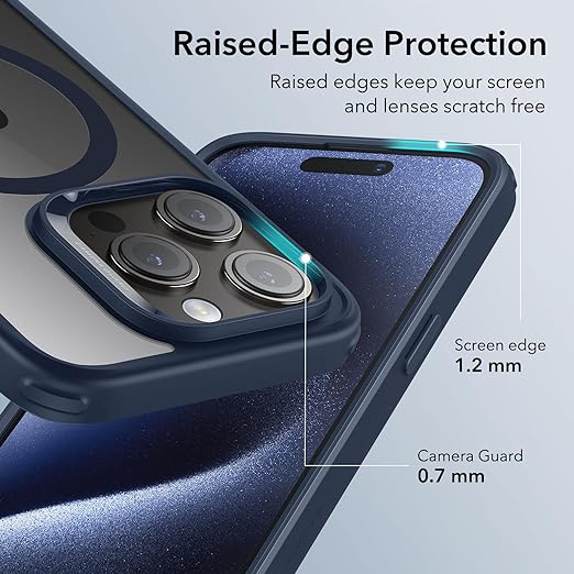 ESR for iPhone 15 Pro Max Case, Compatible with MagSafe Clear Dark Blue