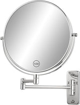 FFowcye 8" Wall Mounted Magnifying Shaving Mirror - 1X/10X Double-Sided