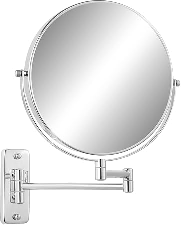 FFowcye 8" Wall Mounted Magnifying Shaving Mirror - 1X/10X Double-Sided