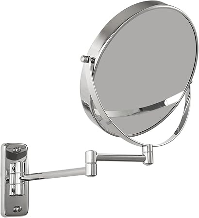 FFowcye 8" Wall Mounted Magnifying Shaving Mirror - 1X/10X Double-Sided