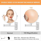 FFowcye 8" Wall Mounted Magnifying Shaving Mirror - 1X/10X Double-Sided