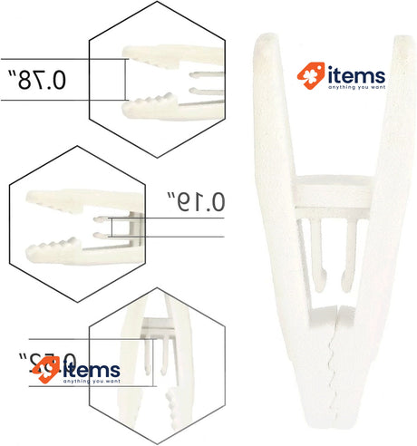Tinfol 50pc Velvet Hangers Clips, Ivory Strong Finger Flocked Clips