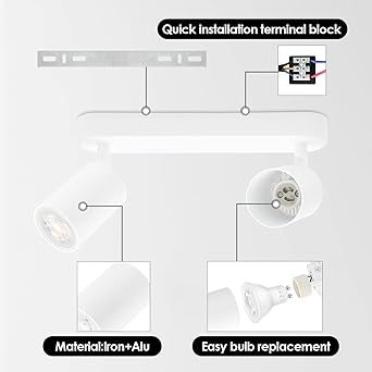 KYOTECH White Roof Lamp with 2 Lights 5W LED Roof Lamp White