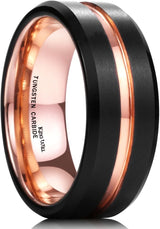 King Will Classic Tungsten Ring For Men Black & Rose Gold (59.53mm)