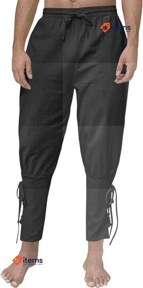 FORMIZON Men's Medieval Trousers, Renaissance Pirate Trousers For Halloween