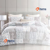 Whale Flotilla Duvet 200 x 200 cm, Breathable & Super Soft Quilt, Grey Checked