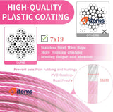 fengco Tie Out Yard Leads for Dogs 3/6/9/15 m PVC-Coated Rose Red, 9 m Cables