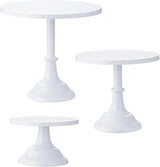 Hniuyun 3 Pieces Metal 8/10/12 Inch Cake Stands White