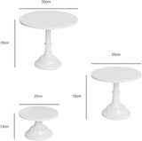 Hniuyun 3 Pieces Metal 8/10/12 Inch Cake Stands White