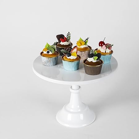 Hniuyun 3 Pieces Metal 8/10/12 Inch Cake Stands White