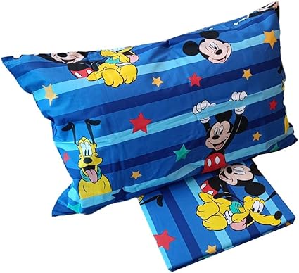 hermet Micky Mouse Single Cotton Set 155x200 Blue Cotton Disney