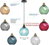 LFsem Pendant Light with 15cm Colorful Swirly Glass Ball Lampshade Amber