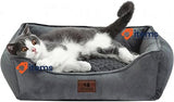 Snocyo Dog Bed Small Dogs 55 x 45 x 16 cm Washable Dog Cushion Dark Grey