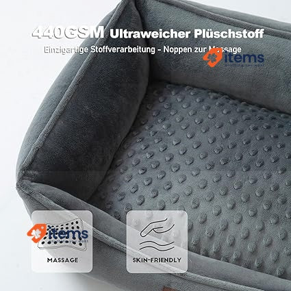 Snocyo Dog Bed Small Dogs 55 x 45 x 16 cm Washable Dog Cushion Dark Grey