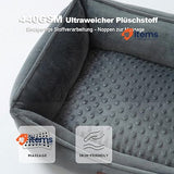 Snocyo Dog Bed Small Dogs 55 x 45 x 16 cm Washable Dog Cushion Dark Grey