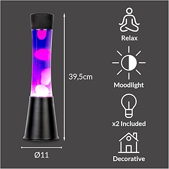 FISURE - Purple lava lamp. Black base, purple liquid and white lava.