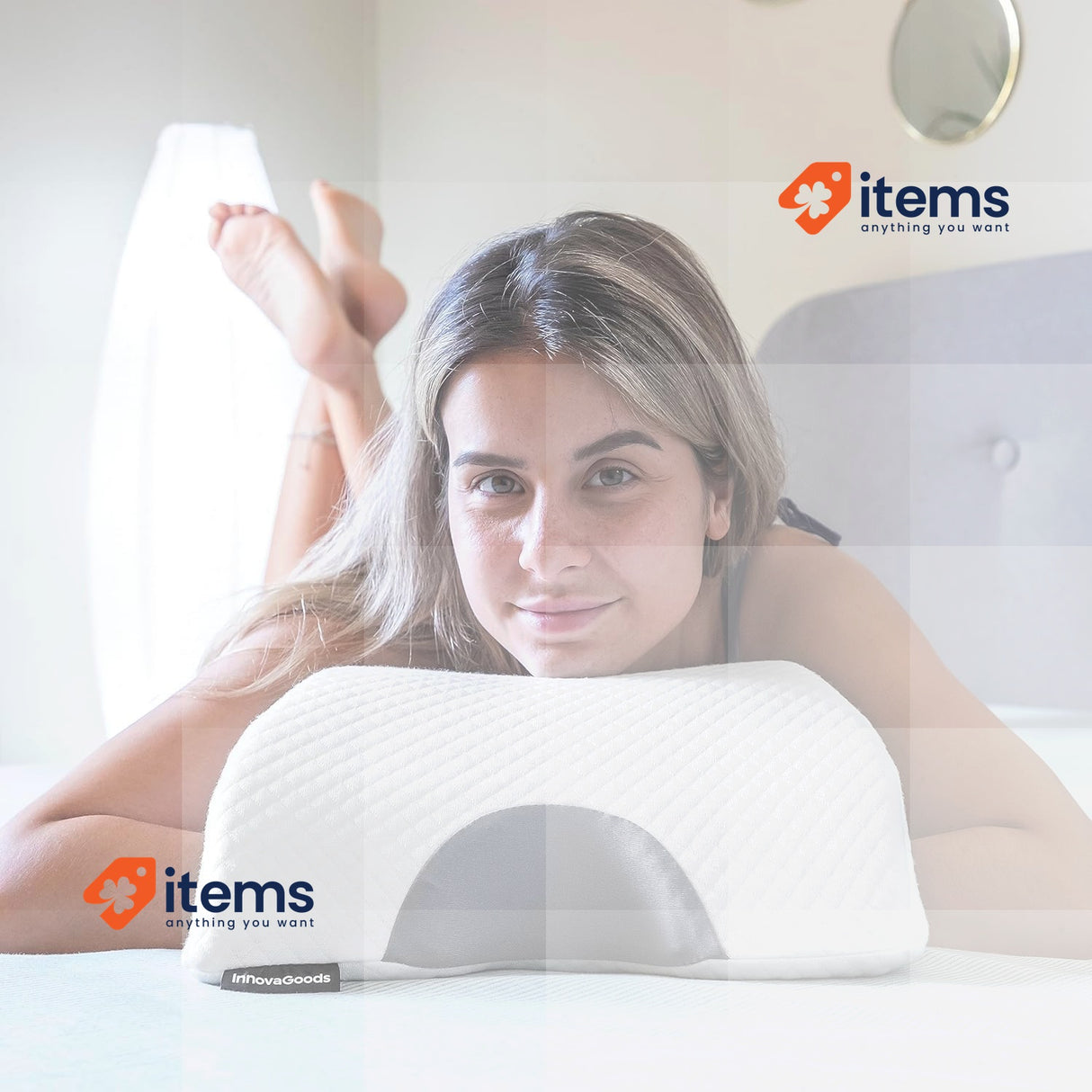InnovaGoods Viscoelastic Cervical Pillow for Couples Cozzy, Standard White