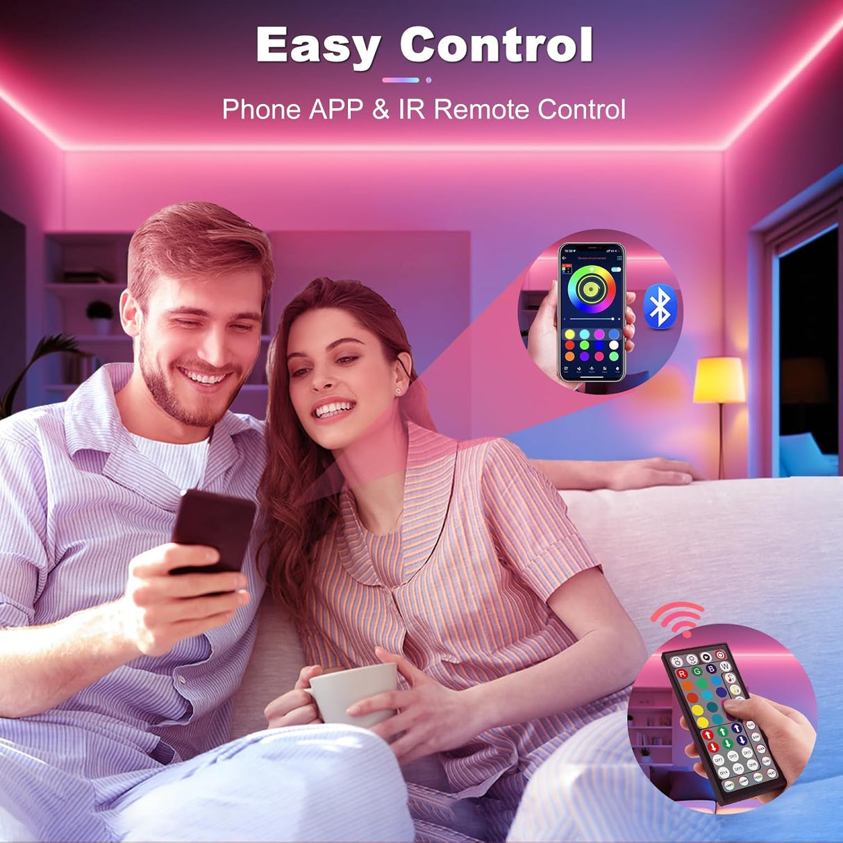 Realky RGB LED Strip Lights for Room, 10 Meters, Remote and App Control Multi