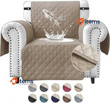 FIGOOO Water Resistant Sofa Slipcover 1 Seater Waterproof Non Slip khaki