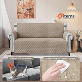 FIGOOO Water Resistant Sofa Slipcover 1 Seater Waterproof Non Slip khaki