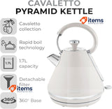Tower T10044MSH Cavaletto Pyramid Kettle with Fast Boil, Detachable Filter 1.7L