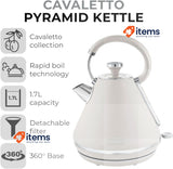Tower T10044MSH Cavaletto Pyramid Kettle with Fast Boil, Detachable Filter 1.7L