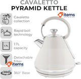 Tower T10044MSH Cavaletto Pyramid Kettle with Fast Boil, Detachable Filter 1.7L