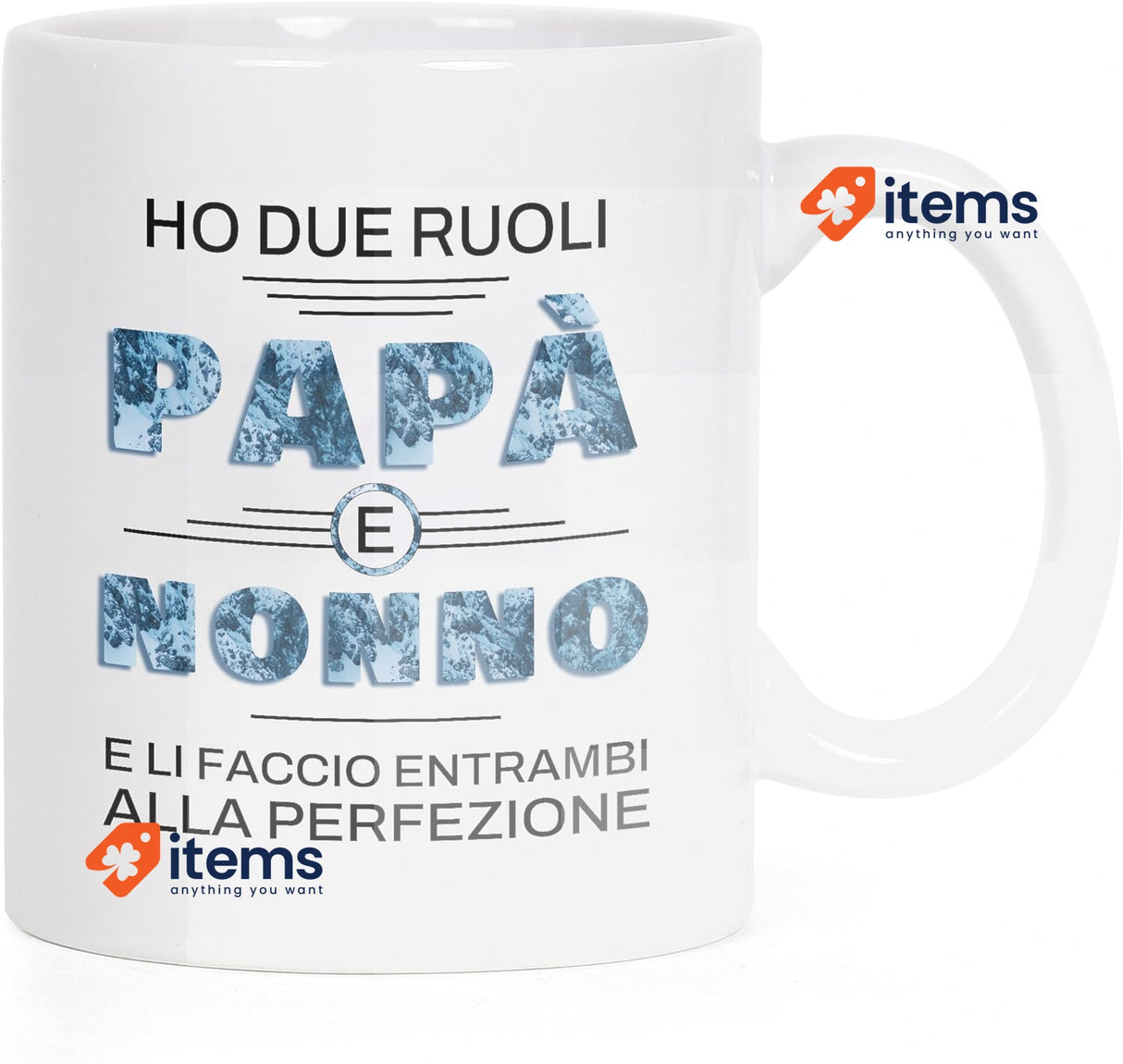 Philivivi Mug for Dad or Grandfather, Father's Day Mug Italian text