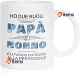 Philivivi Mug for Dad or Grandfather, Father's Day Mug Italian text