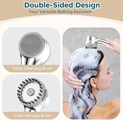 Zivacate High Pressure Hand Shower with Hard Water Filter Silver