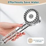 Zivacate High Pressure Hand Shower with Hard Water Filter Silver