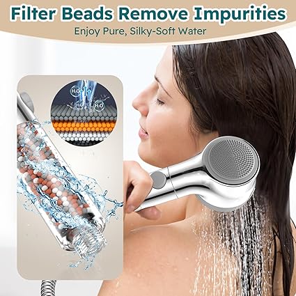 Zivacate High Pressure Hand Shower with Hard Water Filter Silver