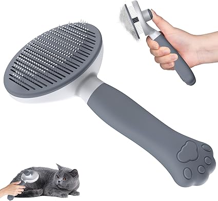 Zivacate Shedding Tool for Short & Long Haired Dogs Cats Rabbits Brush - Grey