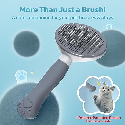 Zivacate Shedding Tool for Short & Long Haired Dogs Cats Rabbits Brush - Grey