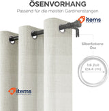 Joydeco 100% Opaque Curtains with Eyelets Curtains Linen, Light Beige Look 2