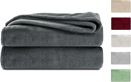 Komfortec Fleece Blanket, Throw for Sofa, Couch 150x200 cm Dark Grey