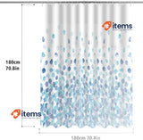 HANFU Shower Curtain Polyester 180x180cm Washable Shower Curtains with Eyelets