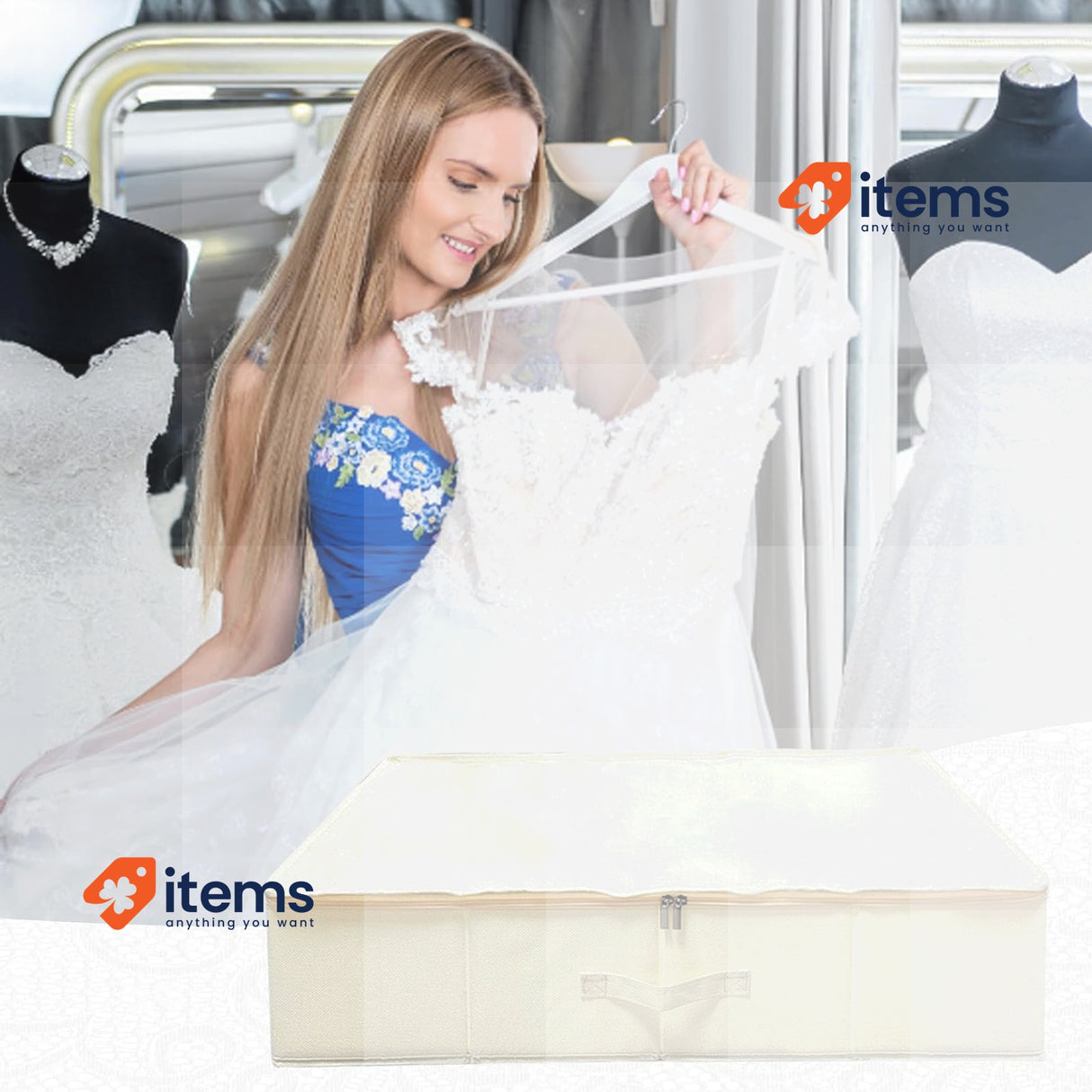 Sibosen Wedding Dress Box with Acid Free Tissue Paper (40 Sheets) Gloves