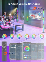 SIGRILL RGB Floor Lamp Dimmable for Living Room-  Gaming Decoration