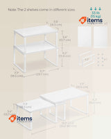 SONGMICS Spice Rack, Set of 2 Cupboard Shelf Organisers, Expandable Kitchen Wood