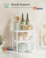SONGMICS Spice Rack, Set of 2 Cupboard Shelf Organisers, Expandable Kitchen Wood