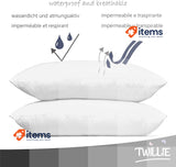 Twillie Set of 2 Waterproof Pillow Protectors 30 x 60 cm Ultra Soft Zip Closure