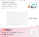 Twillie Set of 2 Waterproof Pillow Protectors 30 x 60 cm Ultra Soft Zip Closure