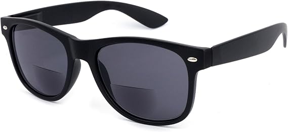 OKH Classic Retro Frame Unisex Bifocal Reading Sunglasses Black