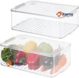 Relaxdays Fridge Organiser Set of 2 Refrigerator Inserts 10.5 x 21 x 33 cm Date