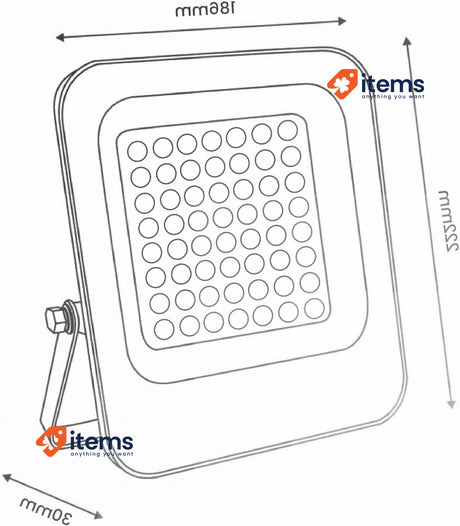 M Ledme Napoli Plus LED Floodlight 50W, 6,000 lumens, IP65 dimmable, Cold Ligh
