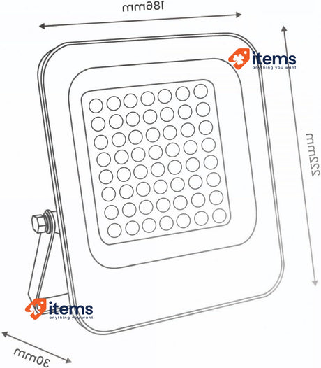 M Ledme - Napoli Plus 50W LED Floodlight, 6,000 lumens, IP65 Dimmable, Neutral